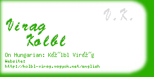 virag kolbl business card